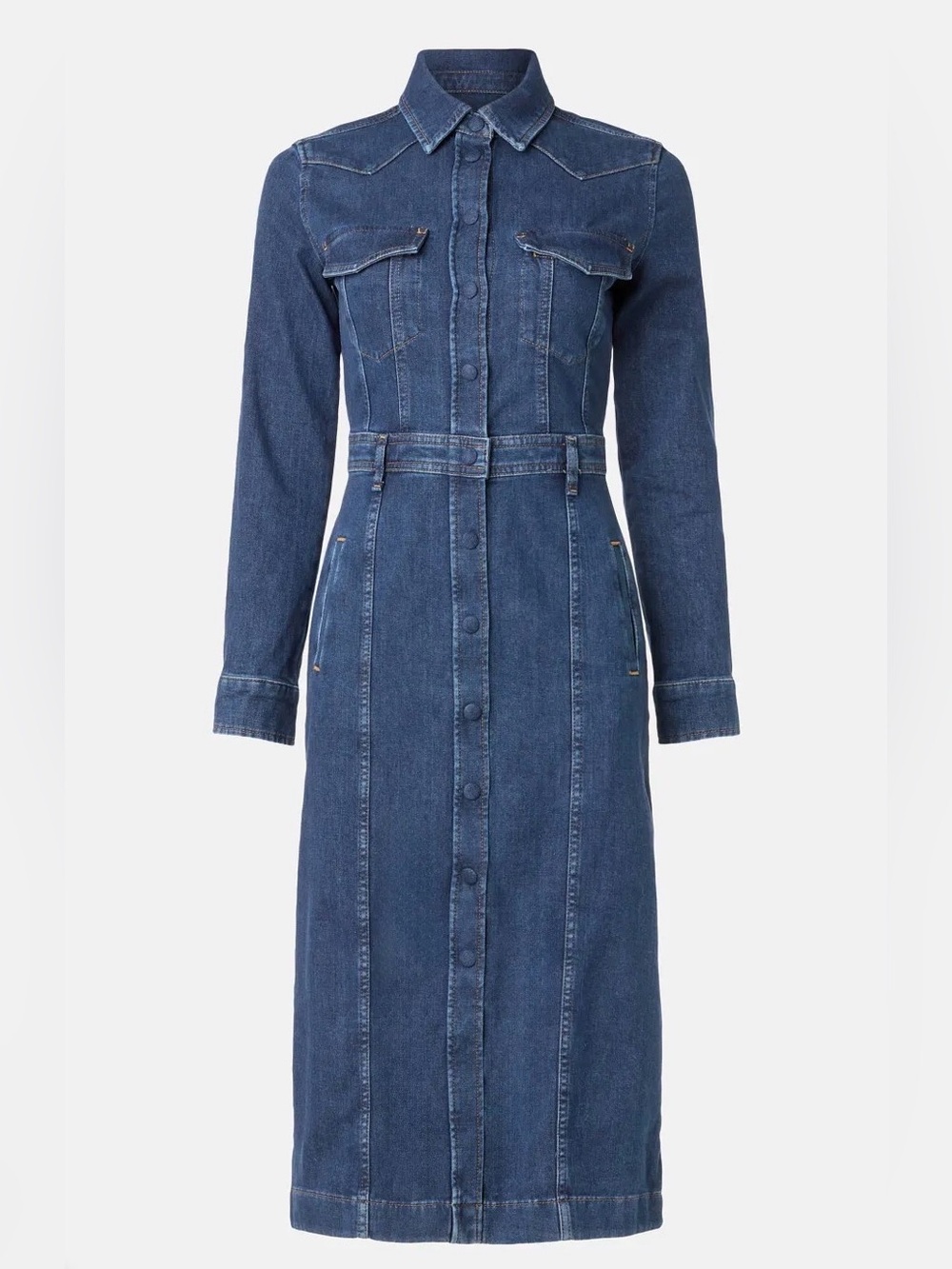 7 For All Mankind - Luxe Dress 
Denim Shirt Dress, Classic Button-Front Style - Picture 3 of 10